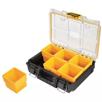 Skrzynka na narzędzia DeWALT ToughSystem 2.0 Czarna Przezroczysta Żółta 6 kieszeni