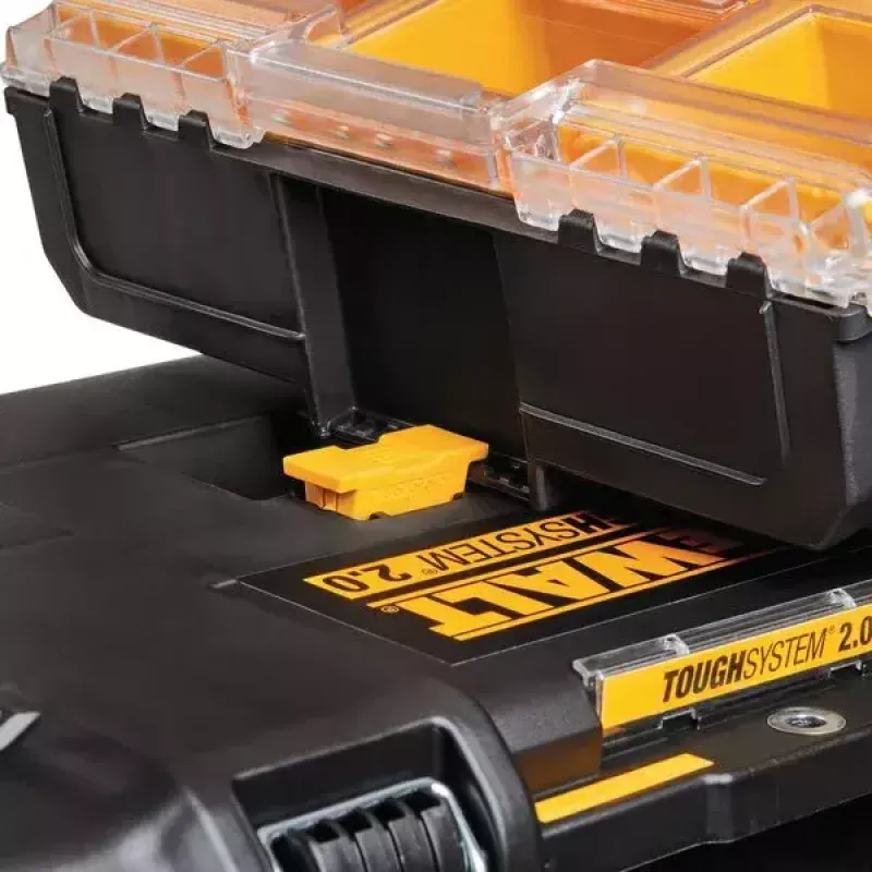 Skrzynka na narzędzia DeWALT ToughSystem 2.0 Czarna Przezroczysta Żółta 6 kieszeni