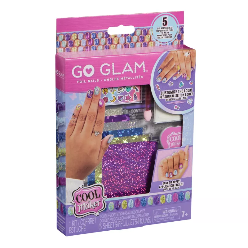Cool Maker, Mix & Mani Foil Nail Kit z 6 arkuszami i naklejkami do 5 manicure DIY (opakowanie może się różnić), zabawki artystyczne i kreatywne dla dzieci od 7 lat