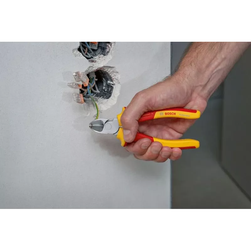 Diagonal Side Cutters Bosch Professional 160 mm VDE insulated handles czerwony/żółty