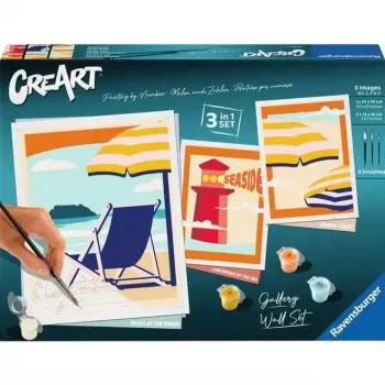 Ravensburger Painting Set CreArt Gallery Wall Set 'At the Beach' 23901 — zestaw do malowania z panelami ramowymi
