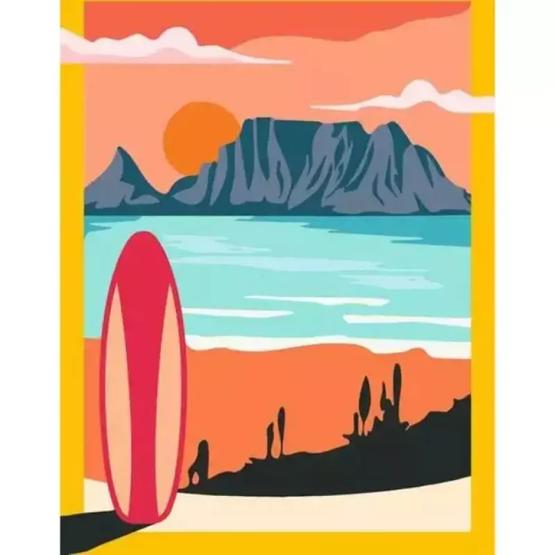 Ravensburger Painting CreArt 'Sunset at the Beach' model 23898 — zestaw do malowania po numerach dla dorosłych i młodzieży