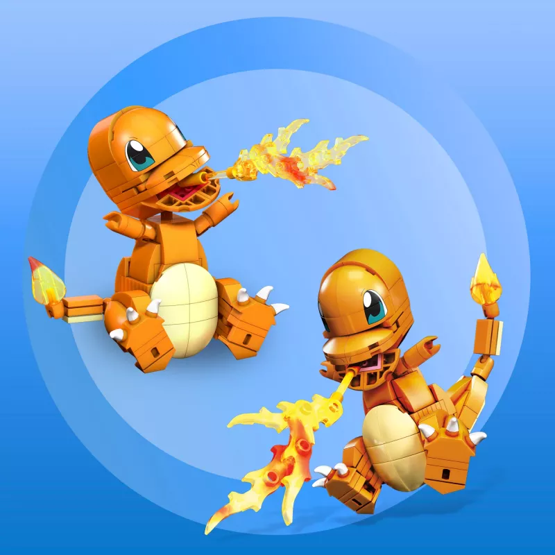 MEGA Pokémon Build & Show Charmander zestaw konstrukcyjny, wysokość 4 cale,