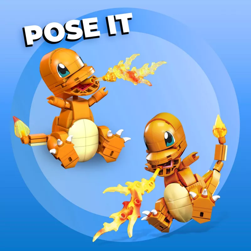 MEGA Pokémon Build & Show Charmander zestaw konstrukcyjny, wysokość 4 cale,
