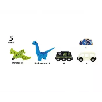 Train BRIO Dinosaur Battery Train wielokolorowy drewno 3+