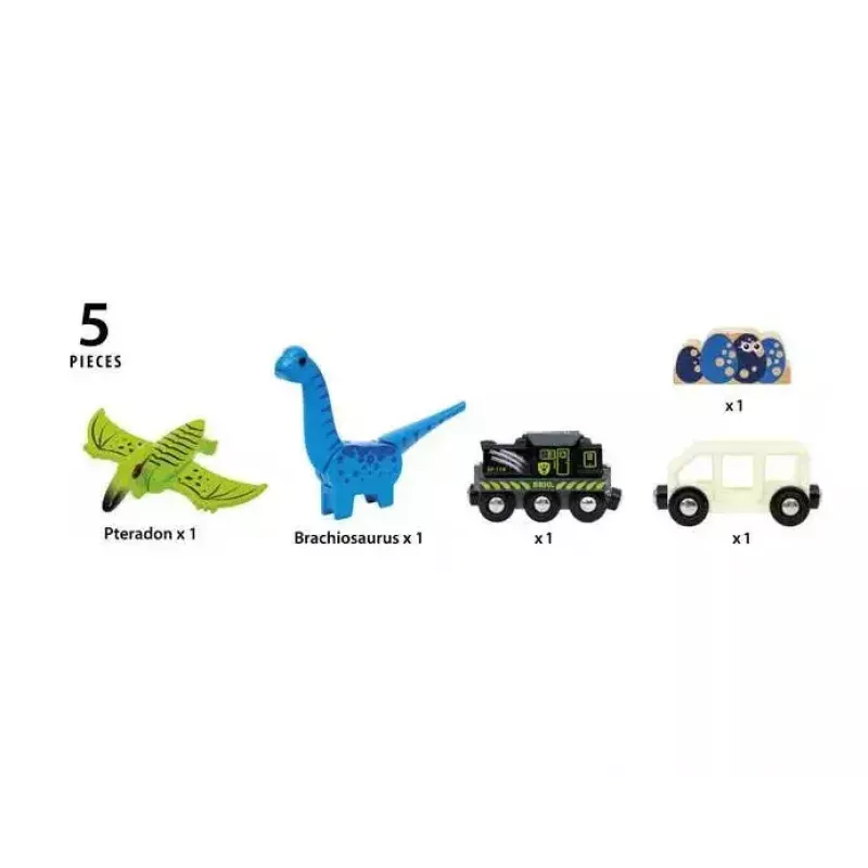 Train BRIO Dinosaur Battery Train wielokolorowy drewno 3+