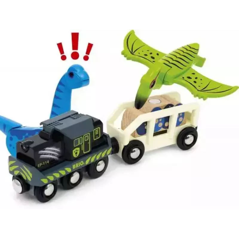 Train BRIO Dinosaur Battery Train wielokolorowy drewno 3+