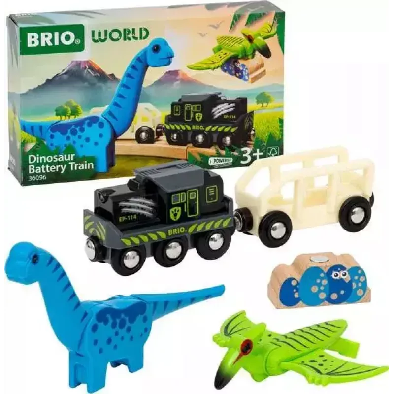 Train BRIO Dinosaur Battery Train wielokolorowy drewno 3+