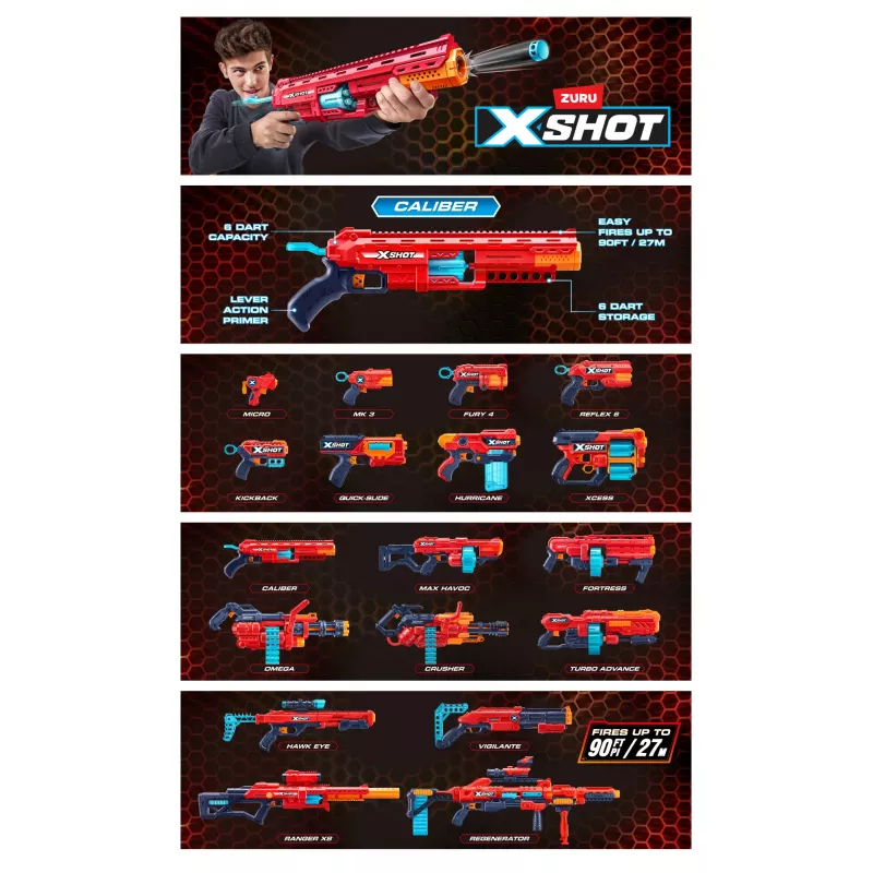 XSHOT Excel Caliber Blaster (16 rzutek) ZURU