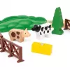 Ravensburger BRIO World Czerwona Lokomotywa Lola Zestaw Kolejki Farma – drewniany zestaw do zabawy kolejką