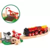 Ravensburger BRIO World Czerwona Lokomotywa Lola Zestaw Kolejki Farma – drewniany zestaw do zabawy kolejką