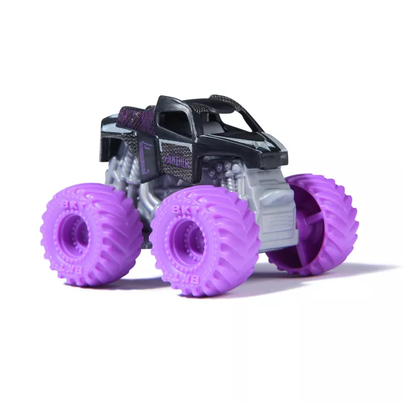 Monster Jam, Marvel Mini Monster Truck 3-Pack, Czarny Panther, Captain America, Iron Man - metalowe ciężarówki Monster Truck, skala 1:87, zabawki dla chłopców od 3 lat