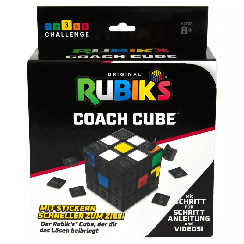Kostka Rubika Coach Cube, Naucz się układać kostkę 3x3 z naklejkami, przewodnikiem i filmami | Zabawka antystresowa | Kostka antystresowa dla dorosłych | Dla dzieci od 8 lat