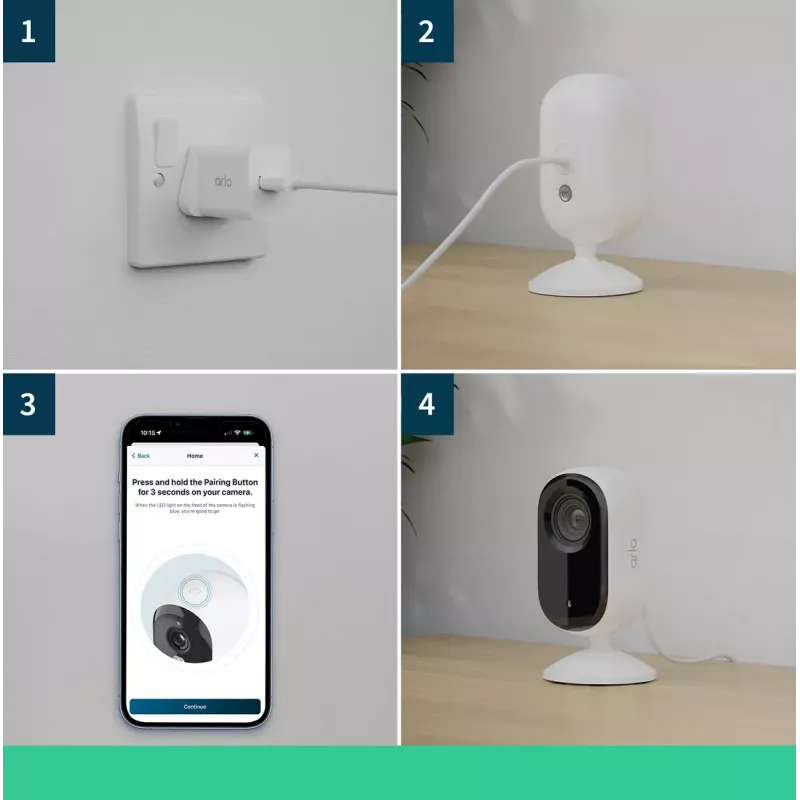 IP kamera bezpieczeństwa Arlo Essential 2K Indoor Security Camera 2-pack Wireless Indoor