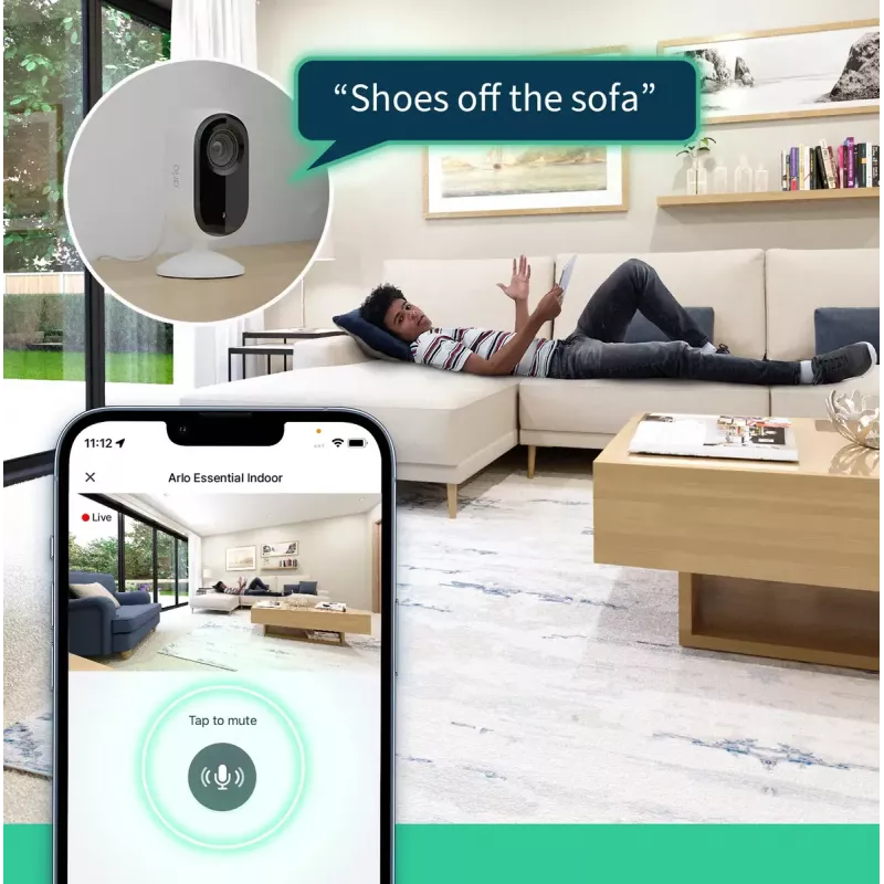 IP kamera bezpieczeństwa Arlo Essential 2K Indoor Security Camera 2-pack Wireless Indoor