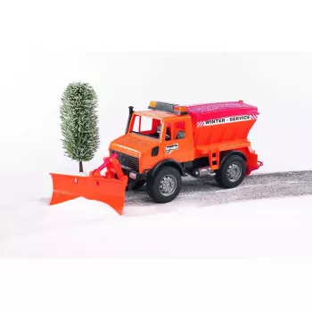 Ciężarówka BRUDER MB Unimog, konstrukcja ABS, zalecany wiek 4+