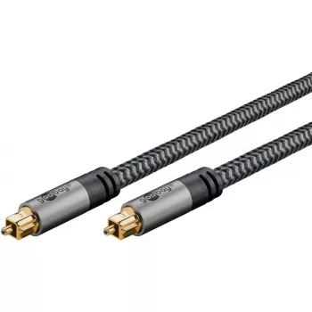 Cyfrowy optyczny kabel audio WENTRONIC Goobay 65305 TOSLINK na TOSLINK 2 m, miedź, pozłacane styki, czarny/srebrny