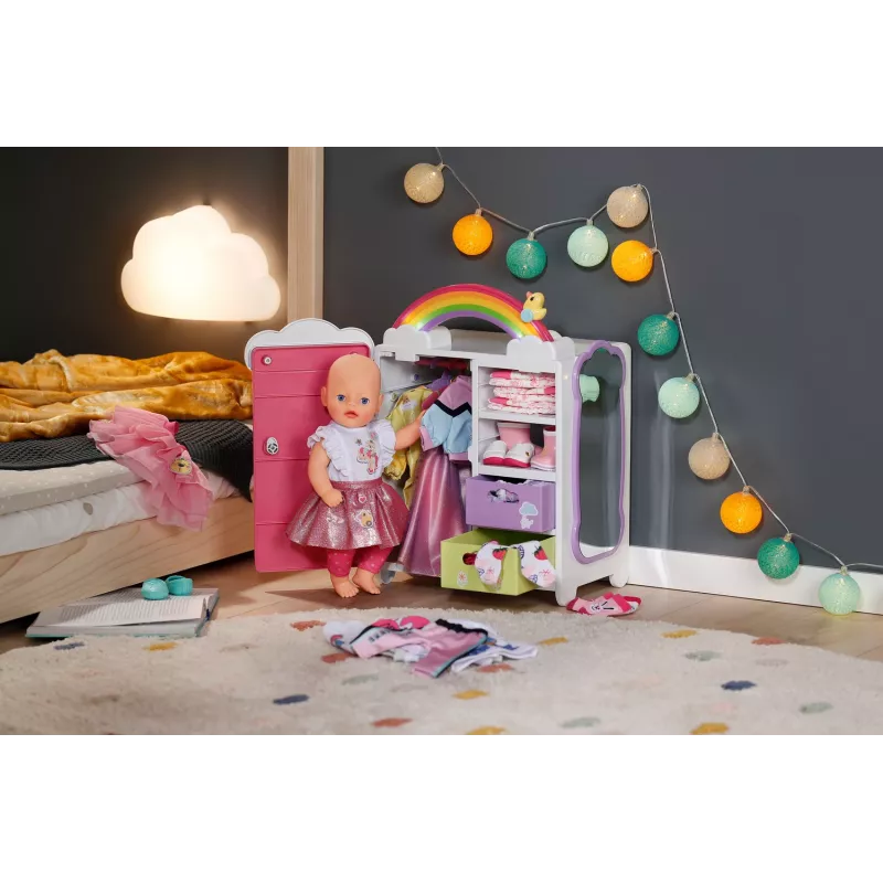 Szafa dla lalek zapf creation BABY born Rainbow Wardrobe — dla lalek, efekty świetlne, wymaga 3 baterii AAA, zalecany wiek 3+