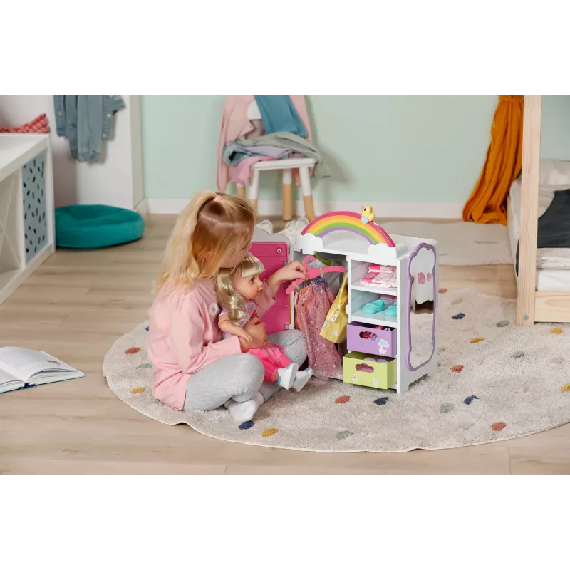Szafa dla lalek zapf creation BABY born Rainbow Wardrobe — dla lalek, efekty świetlne, wymaga 3 baterii AAA, zalecany wiek 3+
