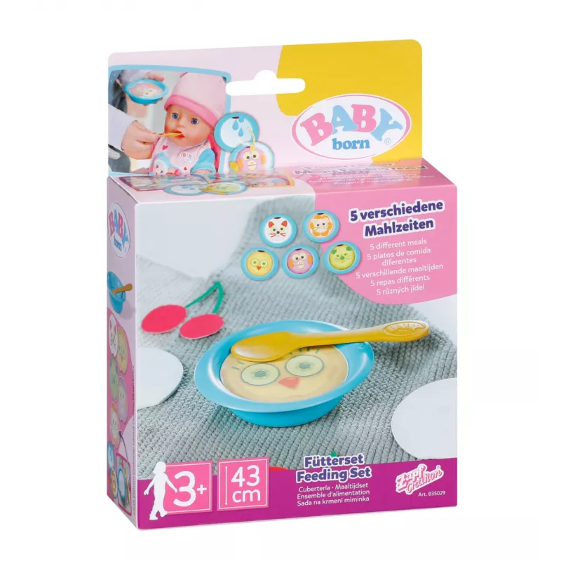Zestaw do karmienia lalek BABY born Feeding Set dla dzieci od 3 lat — akcesoria do zabawy w karmienie na niby