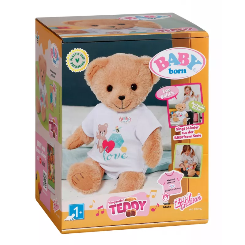 Maskotka zapf creation BABY born Singing Teddy 837962 — pluszowy śpiewający miś dla lalek