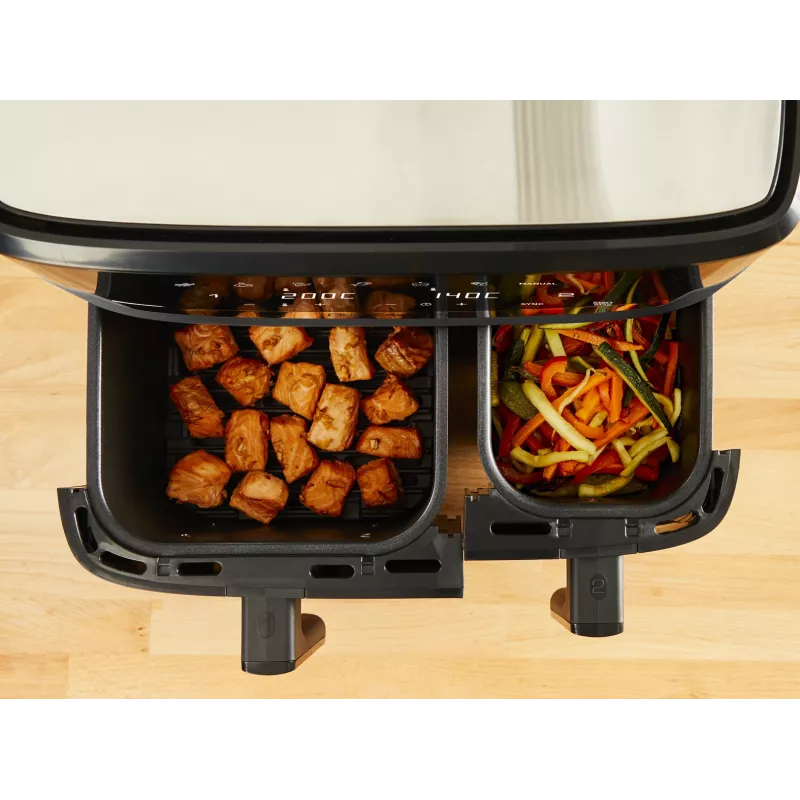 Tefal Dual Easy Fry & Grill EY905B Podwójna wolnostojąca frytkownica beztłuszczowa 8,3 l 2700 W szara