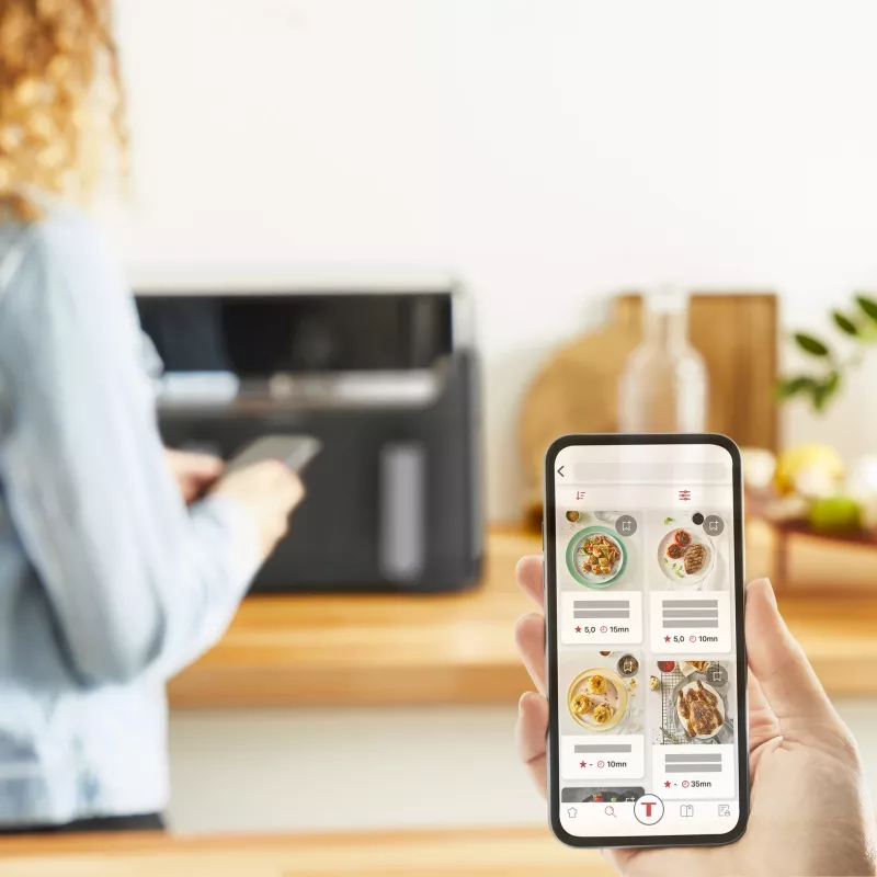 Tefal Dual Easy Fry & Grill EY905B Podwójna wolnostojąca frytkownica beztłuszczowa 8,3 l 2700 W szara