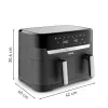 Tefal Dual Easy Fry & Grill EY905B Podwójna wolnostojąca frytkownica beztłuszczowa 8,3 l 2700 W szara