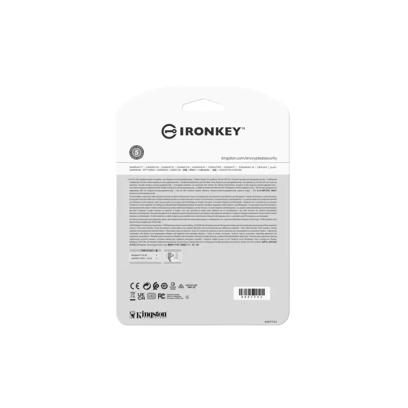 Kingston Technology IronKey 128 GB USB-C Vault Privacy 50C AES-256 szyfrowany, FIPS 197