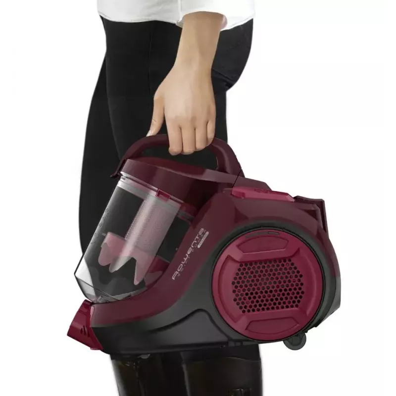 Odkurzacz cylindryczny ROWENTA Swift Power RO2933 — 750 W, bezworkowy, bordowy/czarny, 4,87 kg