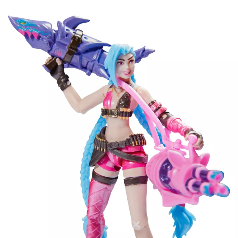 League of Legends, zestaw Dual Cities z ekskluzywną Jinx, Heimerdingerem, Vi, Caitlyn i Ekko, 10 cm kolekcjonerskie figurki, akcesoria, wiek 12+