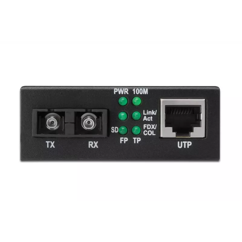 DIGITUS Media Converter, Multimode 10/100Base-TX do 100Base-FX, w zestawie zasilacz, złącze SC, do 2 km