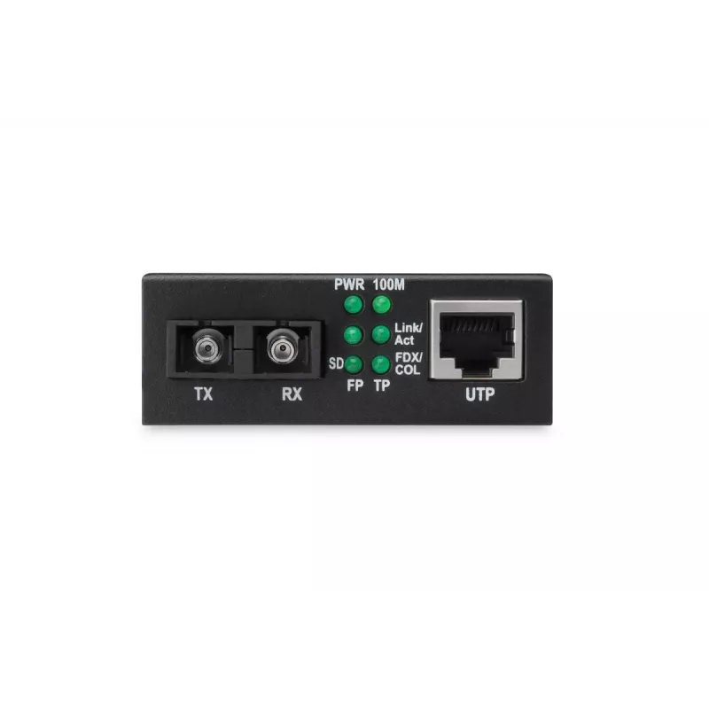 DIGITUS Media Converter, Multimode 10/100Base-TX do 100Base-FX, w zestawie zasilacz, złącze SC, do 2 km