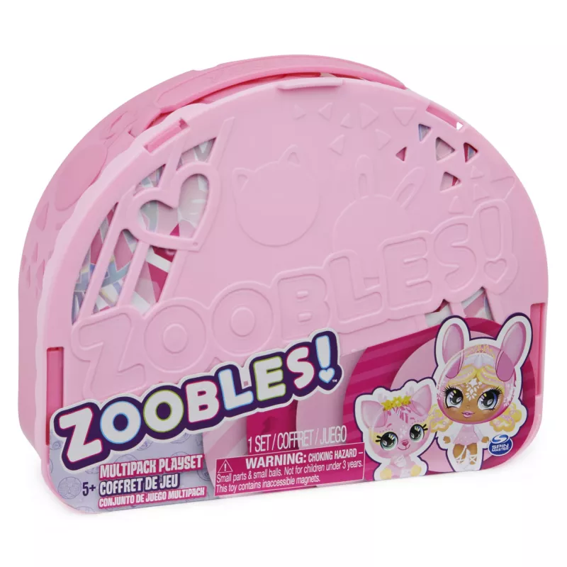 Zoobles, Dance Studio Multipack Playset i walizka do przechowywania z 3 ekskluzywnymi transformującymi się figurkami kolekcjonerskimi, zabawki dla dziewczynek w wieku od 5 lat