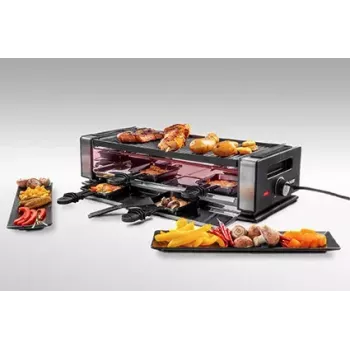 Unold 48730 raclette grill 8 osobowy 1200 W Czarny, Stal nierdzewna