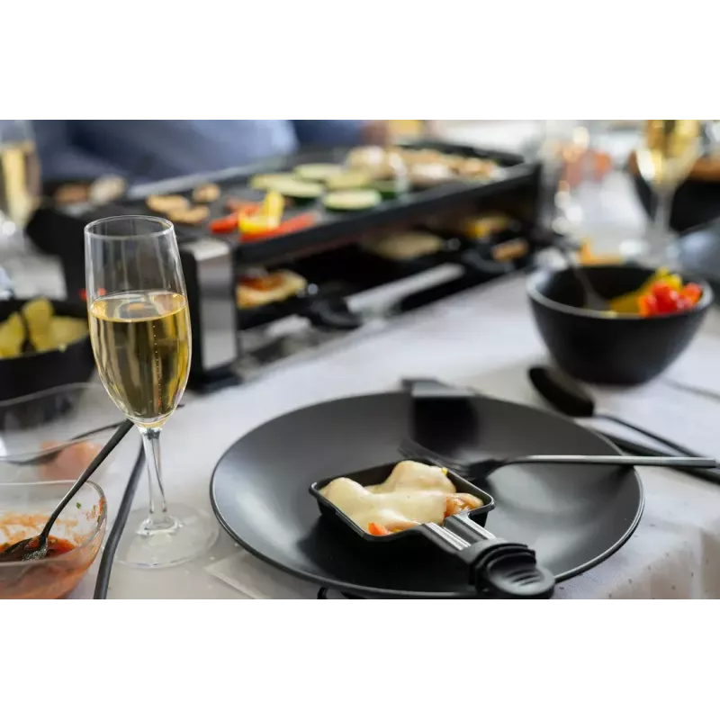 Unold 48730 raclette grill 8 osobowy 1200 W Czarny, Stal nierdzewna