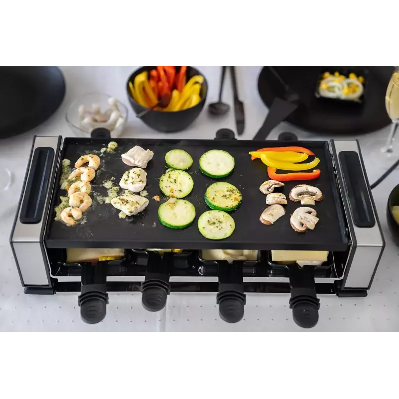 Unold 48730 raclette grill 8 osobowy 1200 W Czarny, Stal nierdzewna