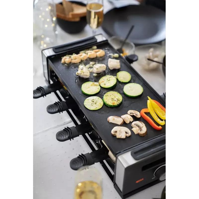 Unold 48730 raclette grill 8 osobowy 1200 W Czarny, Stal nierdzewna