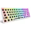 Kompaktowa przewodowa klawiatura 60% Sharkoon SKILLER SGK50 S4 — układ QWERTY niemiecki, podświetlenie RGB, USB, kabel 1,5 m, biała