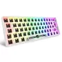 Kompaktowa przewodowa klawiatura 60% Sharkoon SKILLER SGK50 S4 — układ QWERTY niemiecki, podświetlenie RGB, USB, kabel 1,5 m, biała
