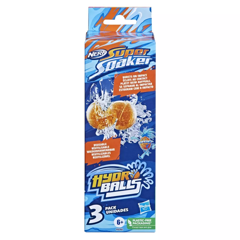 Nerf Super Soaker Hydro Balls 3-pak, wielorazowe kule wypełnione wodą