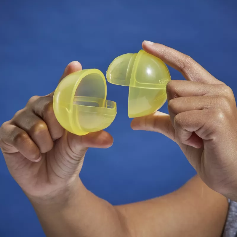 Balony wodne HASBRO Nerf Super Soaker Hydro Balls — wbudowany zbiornik na wodę, 6 szt., plastik, niebieski/żółty, wiek 6+
