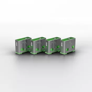 Blokada portu USB Lindy (bez klucza) - opakowanie 10 szt., kod koloru: zielony