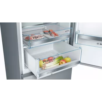 Bosch Serie 6 KGE39ALCA Chłodziarko-zamrażarka wolnostojąca 343 L Stal nierdzewna