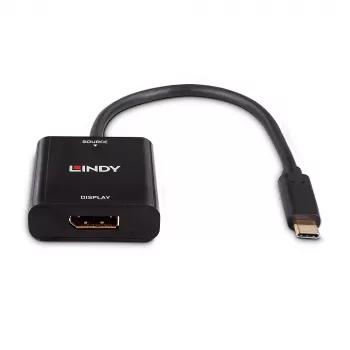 Lindy Konwerter USB typu C na DisplayPort 4K144, USB typu C, wyjście DisplayPort, 3840 x 2160 pikseli