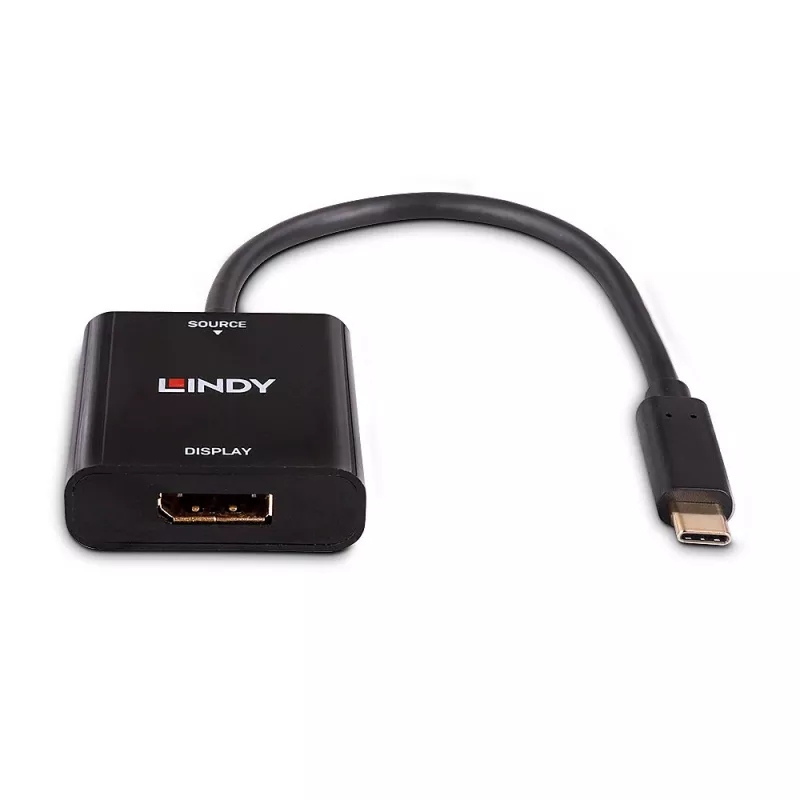 Lindy Konwerter USB typu C na DisplayPort 4K144, USB typu C, wyjście DisplayPort, 3840 x 2160 pikseli