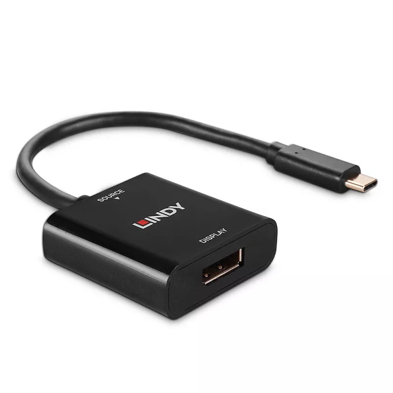Lindy Konwerter USB typu C na DisplayPort 4K144, USB typu C, wyjście DisplayPort, 3840 x 2160 pikseli