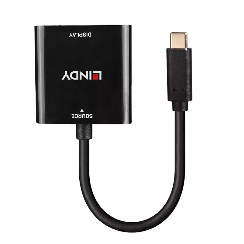 Lindy Konwerter USB typu C na DisplayPort 4K144, USB typu C, wyjście DisplayPort, 3840 x 2160 pikseli