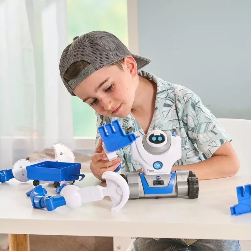 VTech V-Bot, Chłopiec/Dziewczynka, 5 lat, Dźwiękowy VTech V-Bot. Typ baterii: AA. Kolor produktu: Czarny, Niebieski, Biały