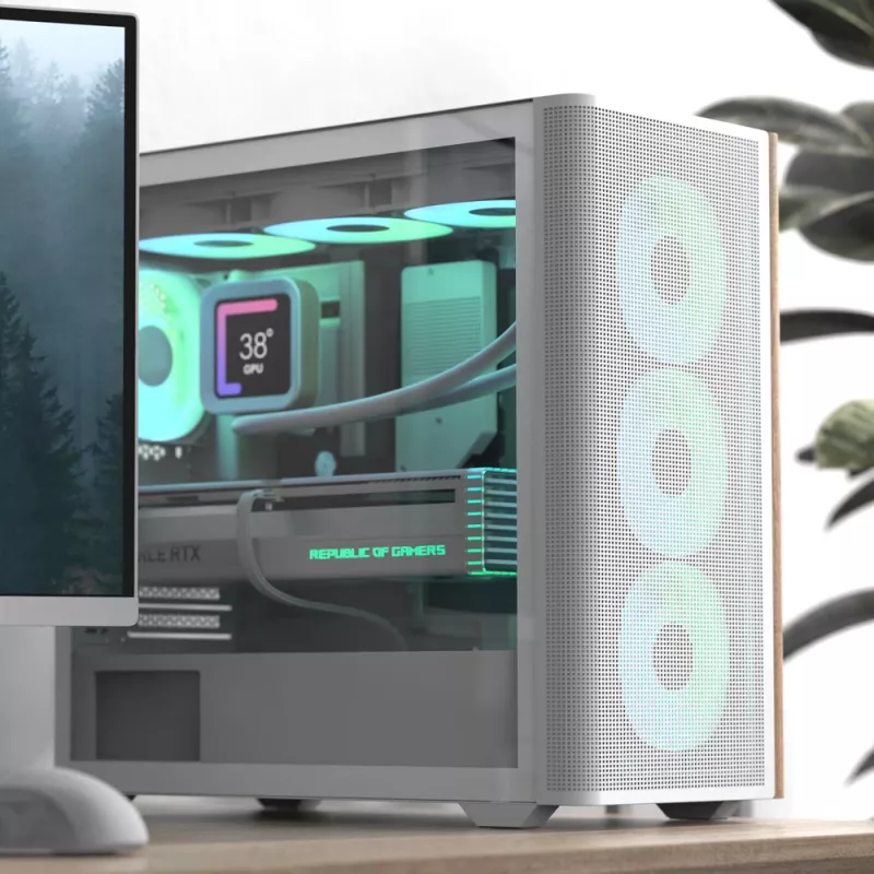Mini Tower PC Aerocool D301A Czarny Wood ATX Power Supply